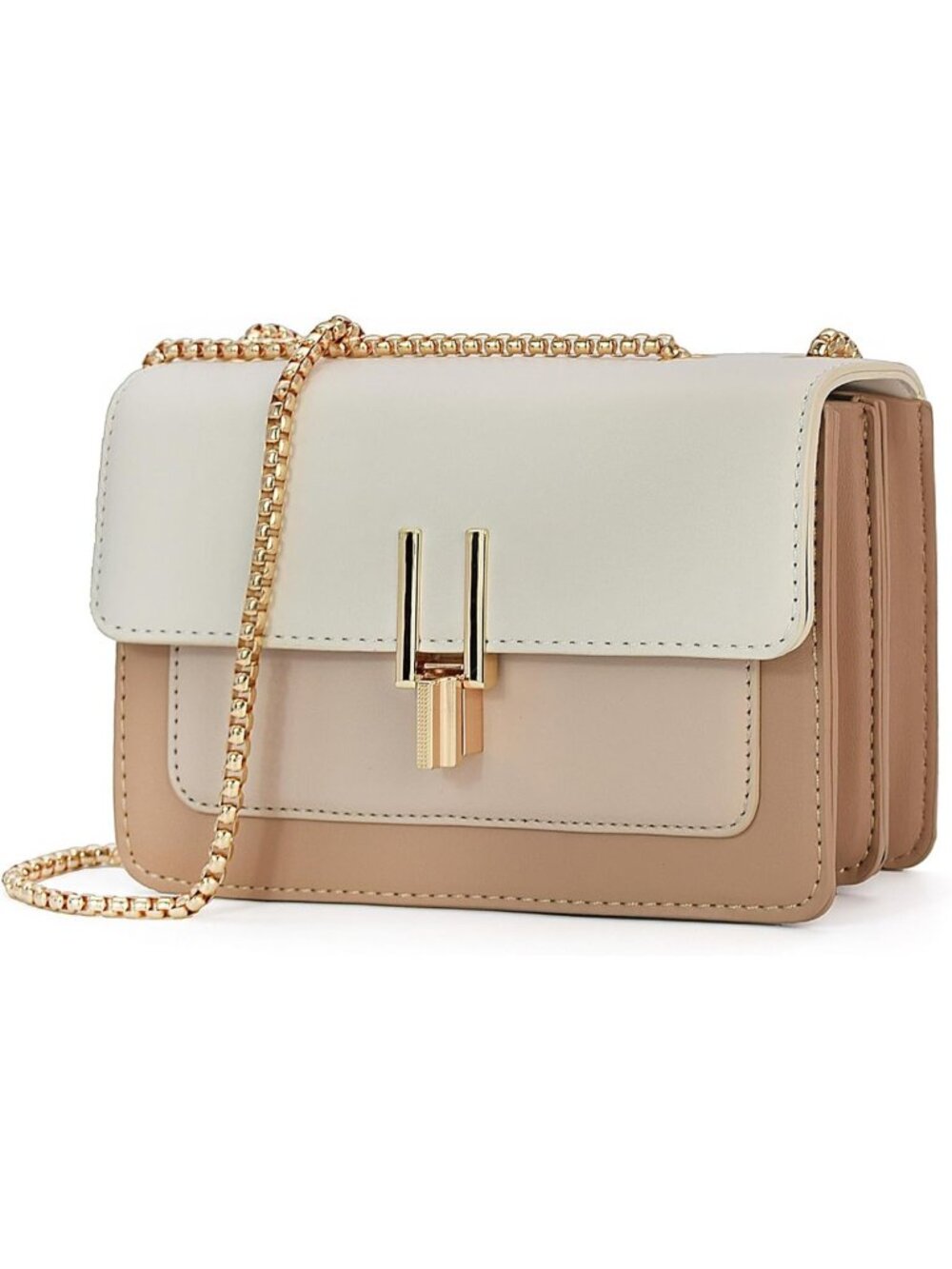 Stylish Color Block Crossbody Bag | Leather Satchel Shoulder Purse for Women